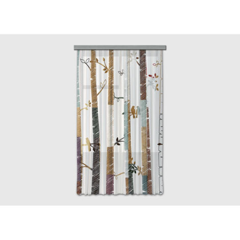 Rideau occultant arbre et oiseau - 140 cm x 245 cm