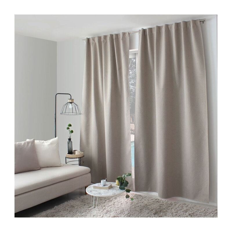 Rideau 100% occultant à pattes cachées 'Eclipse' - 140x240cm - Beige