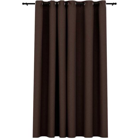 Rideau occultant Aspect de lin avec œillets Taupe 290x245 cm CFW41536