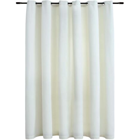 Rideau occultant avec anneaux en métal Velours Crème 290x245 cm CFW60732
