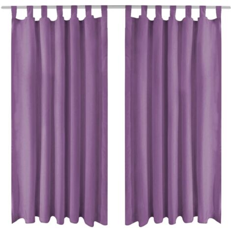 Rideau occultant avec boucles 2 pcs 140 x 225 cm Lilas vidaXL