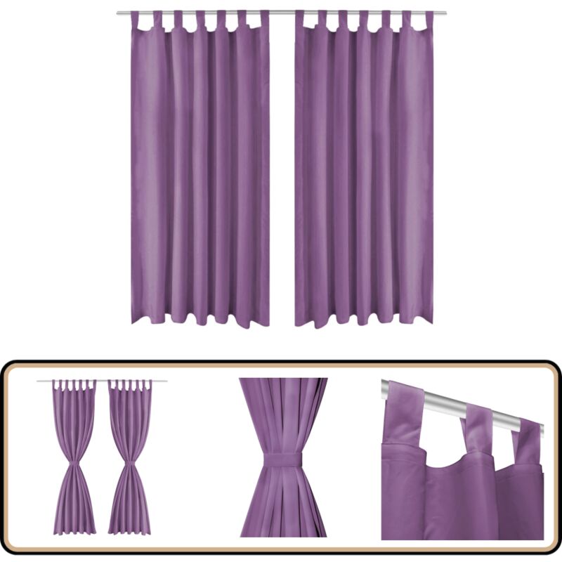 Rideau occultant avec boucles 2 pcs 140 x 245 cm Lilas - Rideaux - Décoration Intérieure - Rideaux Pour Fenêtres - Rideaux Lilas - Rideaux Occultants