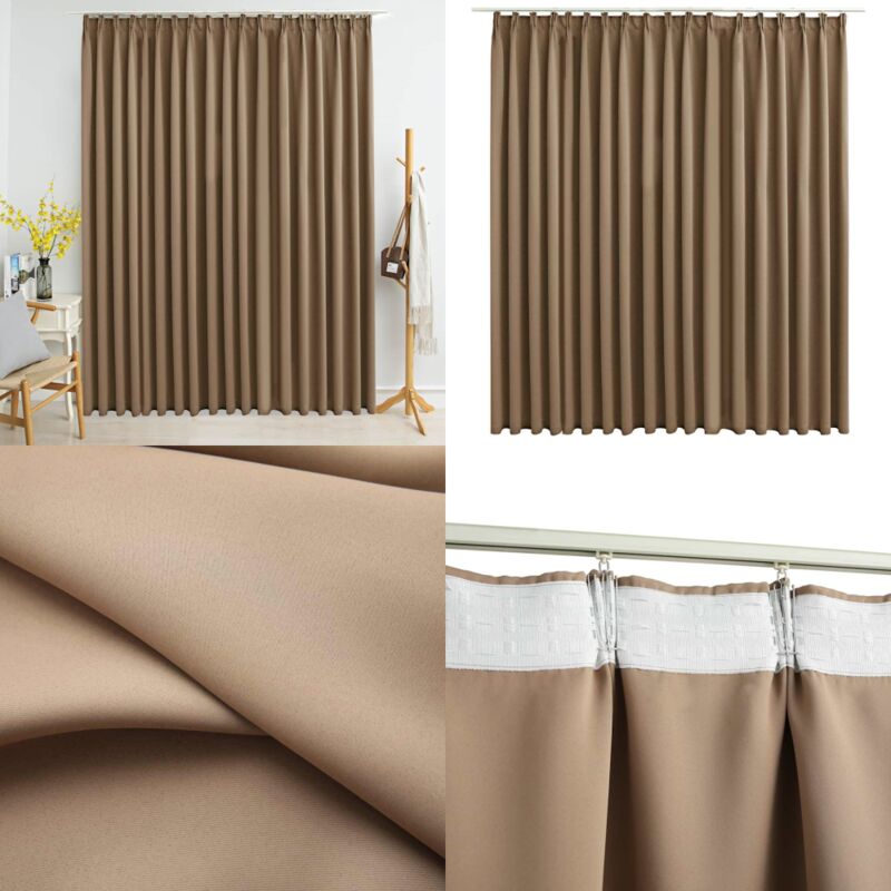 Vidaxl - Rideau occultant avec crochets Taupe 290x245 cm - Rideau Occultant - Rideau Taupe - Rideau Salon - Rideau Chambre - Décoration Intérieure