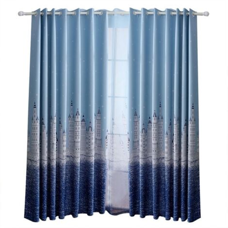 Rideau Occultant Complet en Polyester - Décoration pour Chambre ou Salon (Rose)