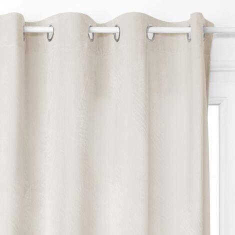 Rideau occultant Dolce velours blanc ivoire 140x260cm - Atmosphera créateur d'intérieur