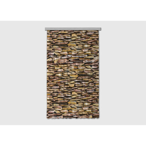 Rideau occultant effet mur de pierre - 140 cm x 245 cm