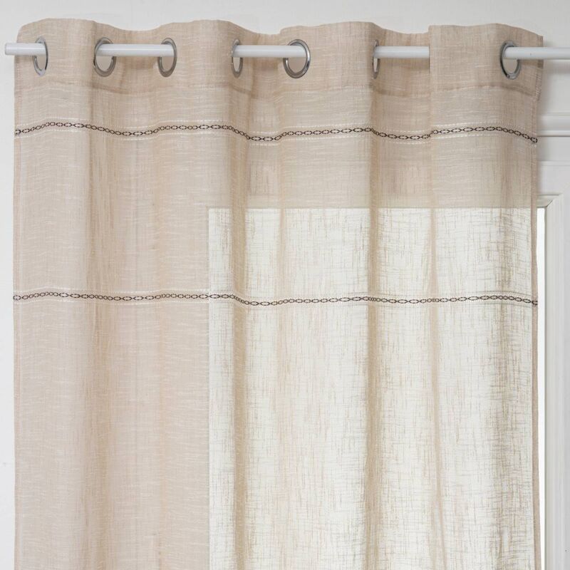 Voilage Indi beige 140x240cm Atmosphera créateur d'intérieur