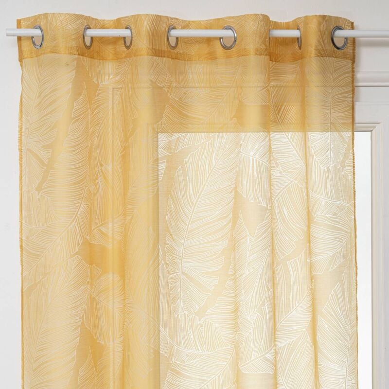 Voilage Dévo à imprimé feuille