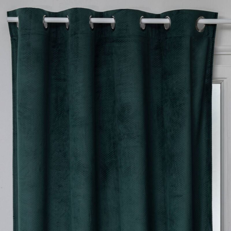 Rideau occultant Otto velours vert cèdre 140x260cm Atmosphera créateur d'intérieur