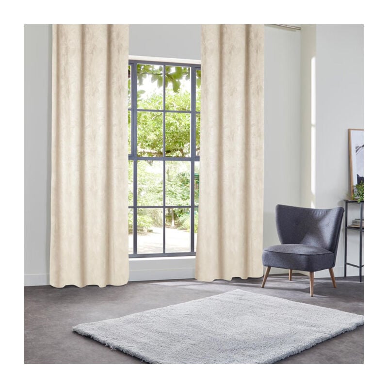Rideau Occultant 'Fujo' 135x260cm Beige Lin