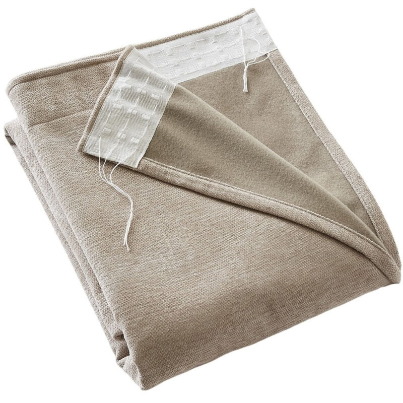 Intex Deco - Rideau Occultant Galon Fronceur 140 x 260 cm Blackout & Polaire Bjorn Pampa