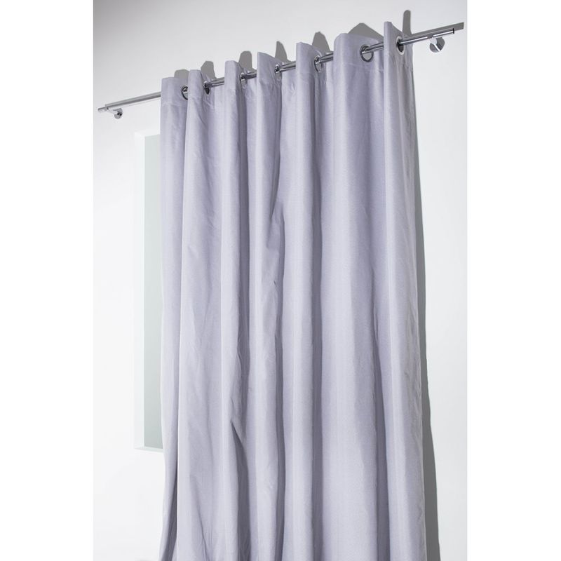 Rideau Occultant Grande Largeur 14 Oeillets 280 X 260 Cm Effet Satiné Uni Gris Galet Gris