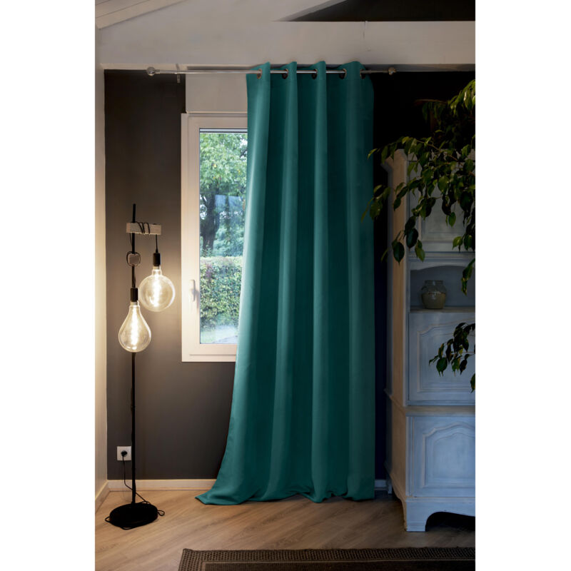 Intex Deco - Rideau occultant isolant phonique + polaire 140 x 260 cm Inuit Bleu canard