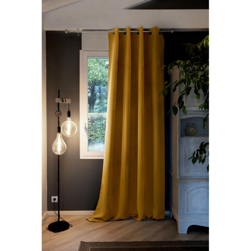 Intex Deco - Rideau occultant isolant phonique + polaire 140 x 260 cm Inuit Jaune moutarde