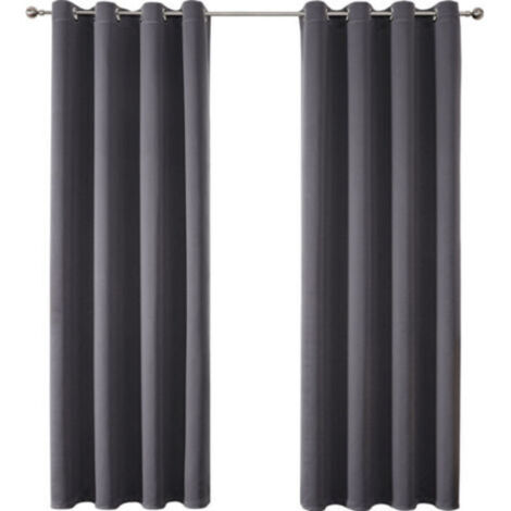 Rideau Occultant Lot de 2, 132 x 160 cm Doux et Esthétiques Rideaux Occultant pour Salon et Chambre Décoration Maison Lavable pour Chambre Salon, Gris Foncé