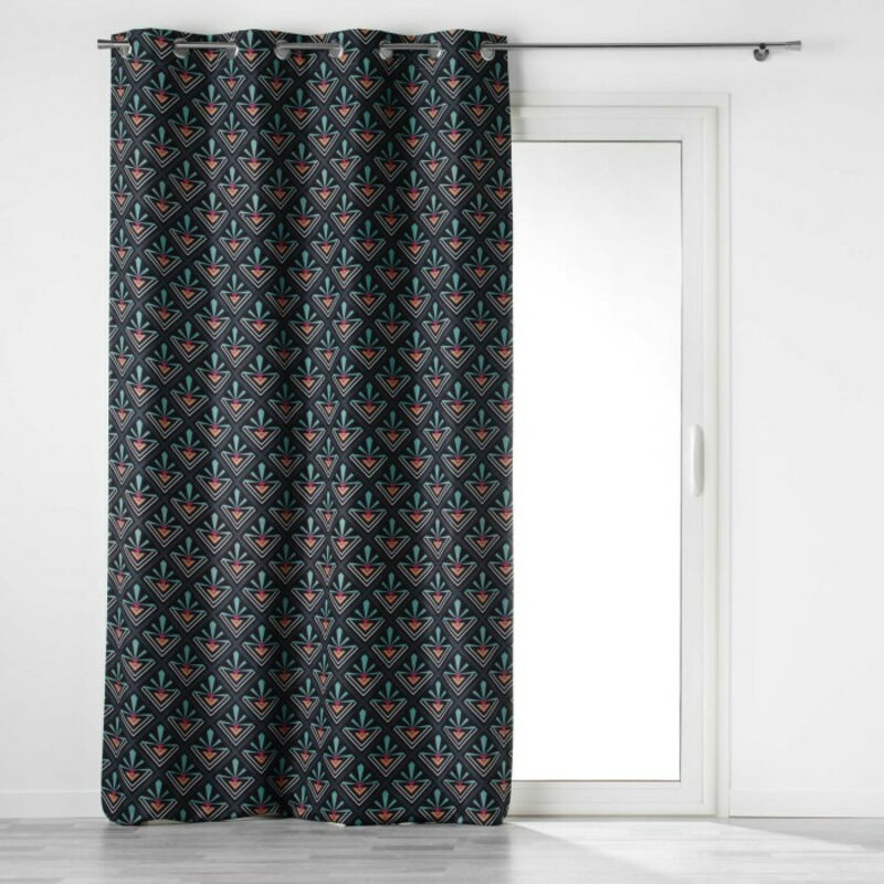 rideau a oeillets 135 x 260 cm 100% occultant/microfibre imp. yuko