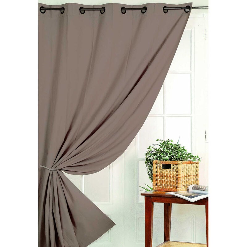 Homemaison - Rideau occultant Non Feu M1 Taupe 140x180 cm - Taupe