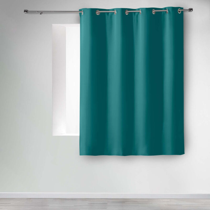 Rideau occultant à œillets 135 x 180 cm – Uni Bleu paon – Petite hauteur Rideau occultant à œillets 135 x 180 cm – Uni Bleu paon – Petite hauteur