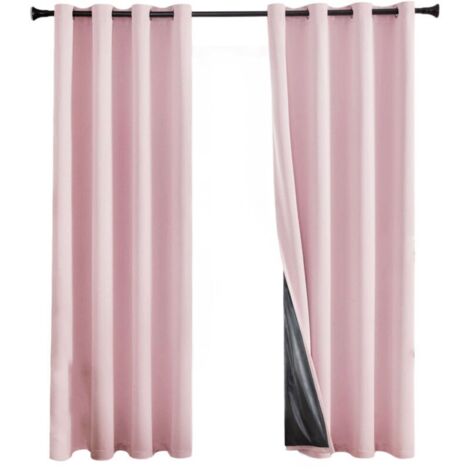 Rideau Occultant pour Fenêtre 84 Pouces (213cm) Long - 1 Panneau K68 Rose Foncé - à Oeillets Thermiques - pour Chambre ou Séparation de Placard