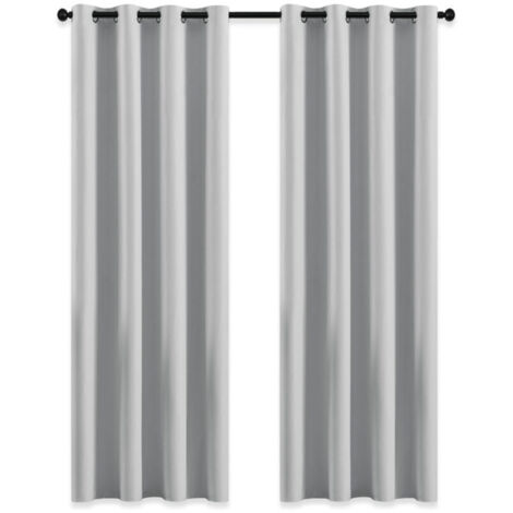 Rideau Occultant - Rideaux d'Extérieur pour Jardin Pergola à Oeillets Lumière Bloquer Isolant Thermique Décoration pour Tonnelle, L 132 x H 213 cm, Gris Blanc, 2 PCs