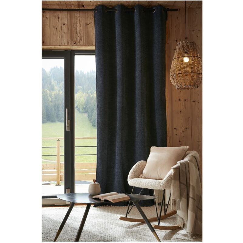 L'effet Papillon - Rideau occultant thermique 140 x 240 cm Bjorn bleu marine
