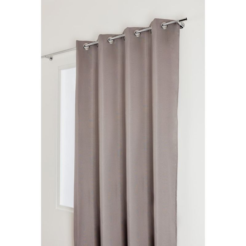 Rideau Occultant Thermique 140 X 280 Cm à Oeillets Grande Hauteur Anti Froid Uni Gris Gris