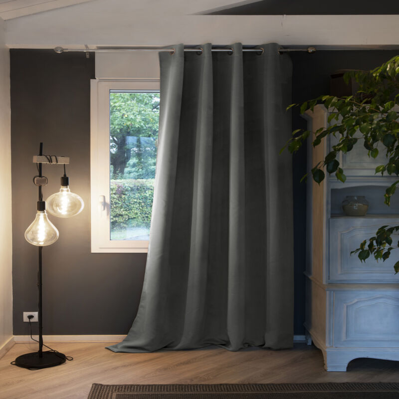 Rideau occultant thermique à œillets lin 180x260