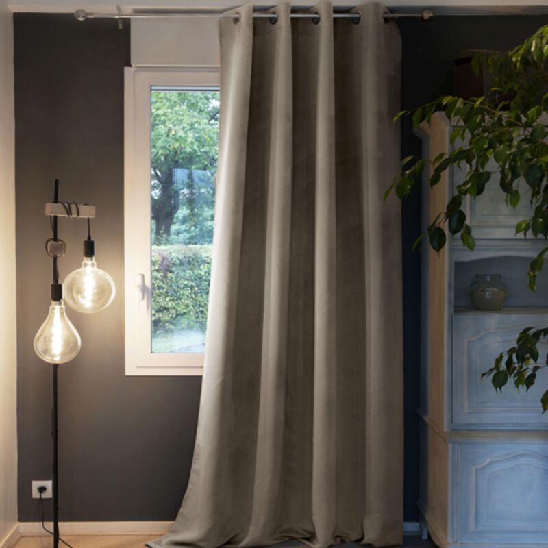 Rideau occultant thermique à œillets lin 140x280