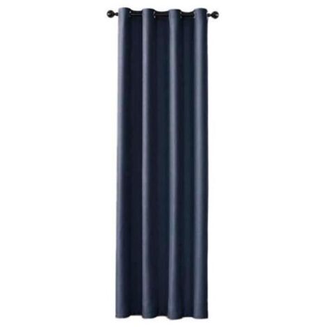 Rideau occultant thermique avec œillets solides, décoration pour chambre, 100 x 200 cm, bleu foncé.