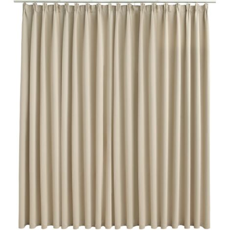 Rideau occultant thermique beige 290x245 cm – 100 % polyester – Avec crochets métalliques pour montage facile – Inlife