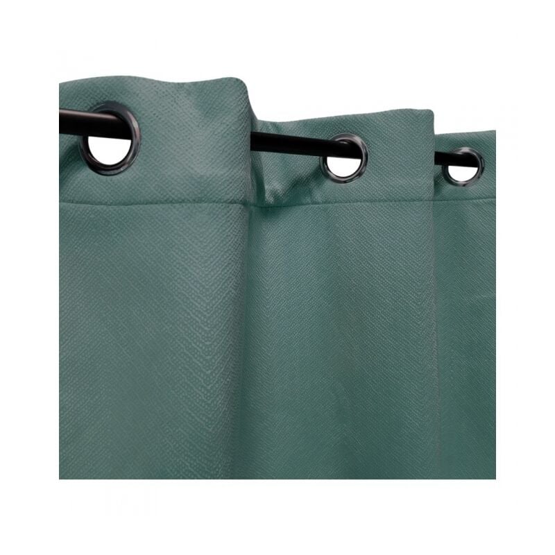 Atout Ciel - Rideau occultant thermique, velours frappé vert, doublure polaire 140x240cm - prêt à poser