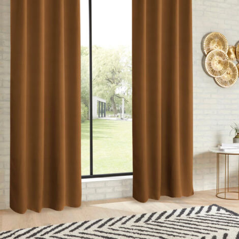Boudin Bas De Porte Atmosphera – Cannelle, 90 X 13 X 13 Cm – 100% Polyester, Avec Passants – Anti-bruit Et Anti-courant D’air
