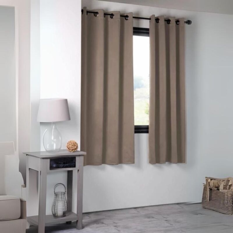 Rideau occultant uni 210gr/m2 Beige 135x180 cm
