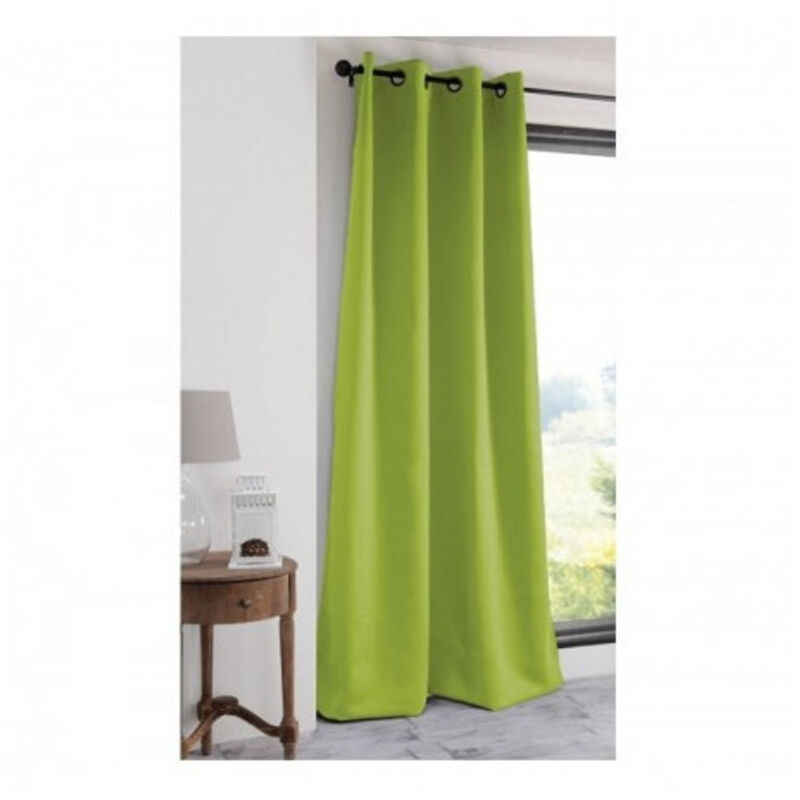 Rideau occultant uni 210gr/m2 Jaune moutarde 135x250 cm