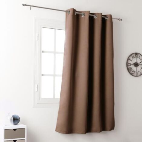 Rideau occultant uni 210gr/m2 Taupe 135x180 cm