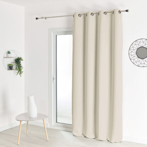 Rideau occultant uni M1 non feu Ecru 140x260 cm