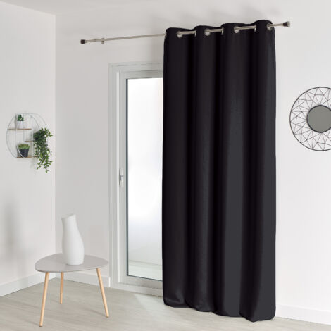 Rideau occultant uni M1 non feu Noir 160x240 cm