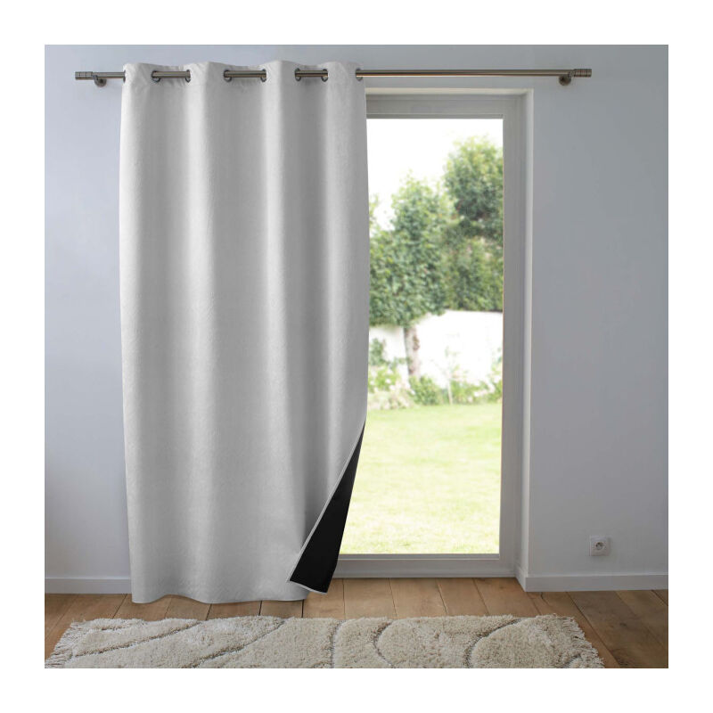 Rideau Occultant Velours 'Shadow' 140x260cm Gris Perle