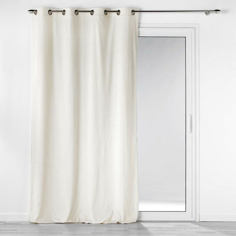 Rideau à oeillets en velours cotelé Casual - Blanc cassé - 140 x 260 cm - Livraison gratuite