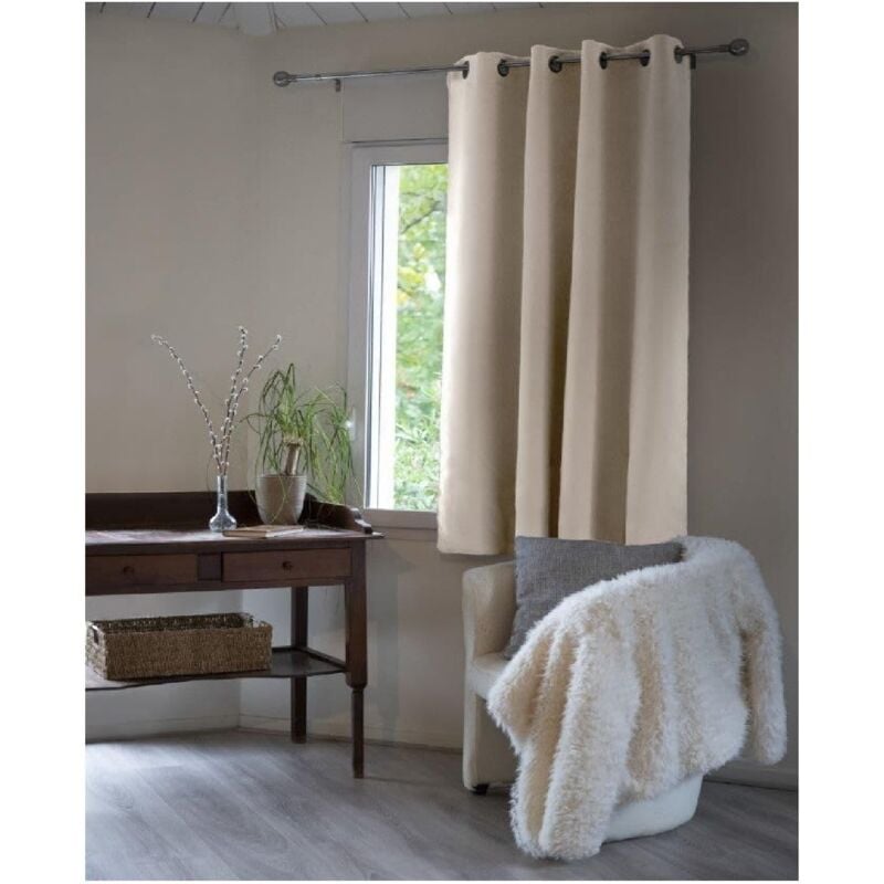 Rideau opacifiant thermique 140 x 180 cm Inuit Beige clair