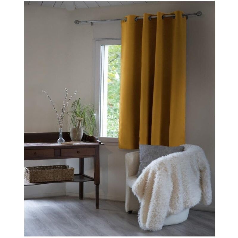 Rideau opacifiant thermique 140 x 180 cm Inuit Jaune
