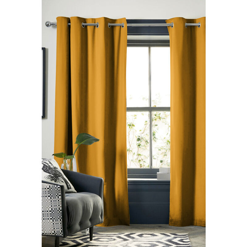 Rideau opacifiant thermique 140 x 260 cm Inuit Jaune