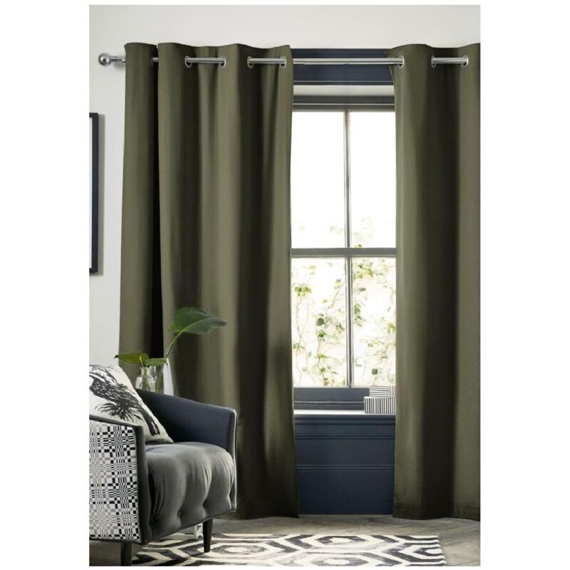 Rideau opacifiant thermique 140 x 260 cm Inuit Vert romarin