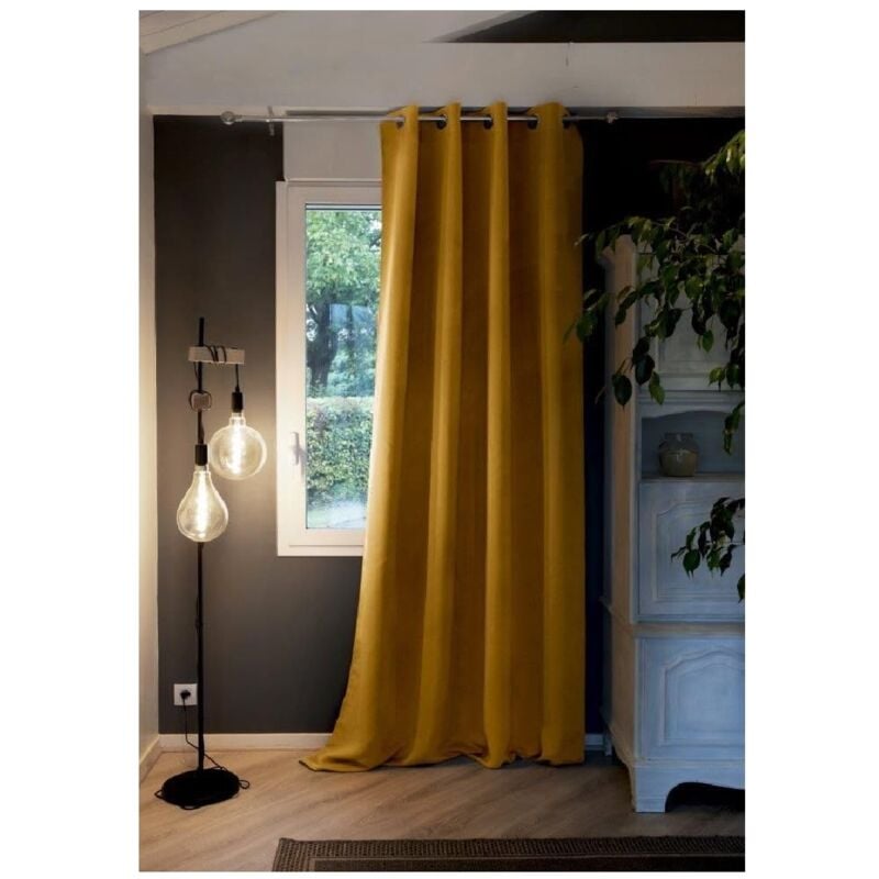 Rideau opacifiant thermique 140 x 280 cm Inuit Jaune