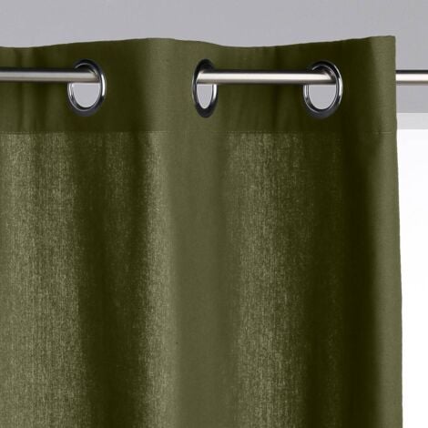 Rideau Panama vert kaki 140x260cm - Atmosphera créateur d'intérieur