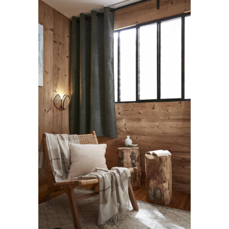 Rideau petite hauteur 140 x 180 cm occultant doublé polaire Bjorn Romarin