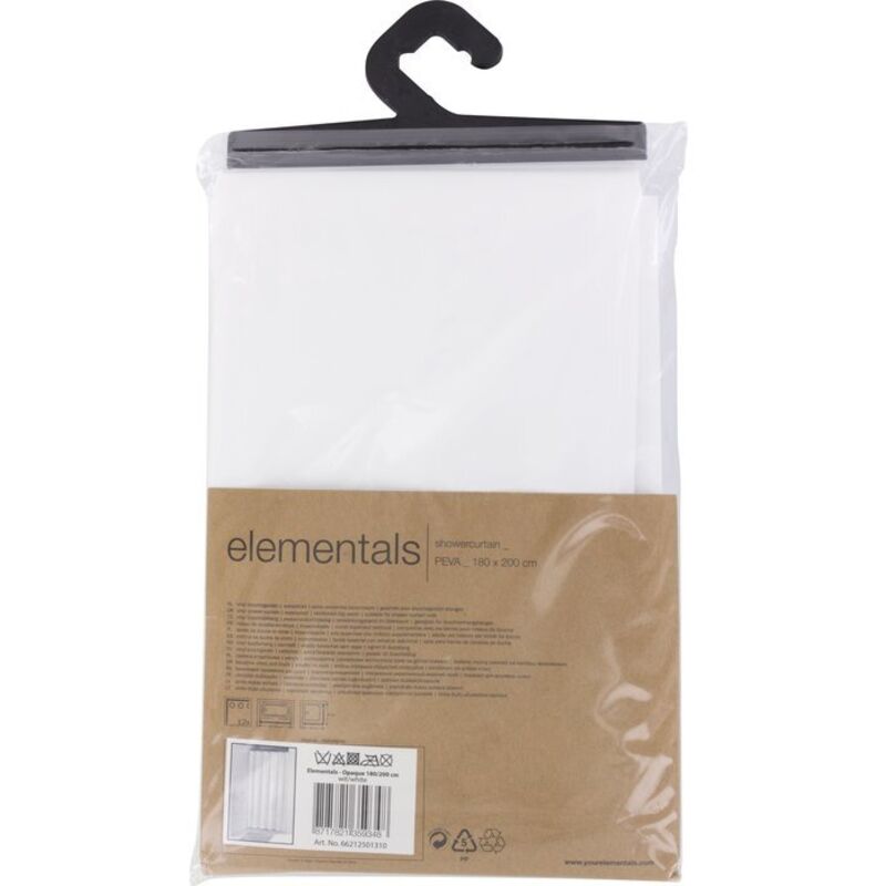 ECOLANDS Rideau pvc blanc - sans anneaux - 180 x 200 cm