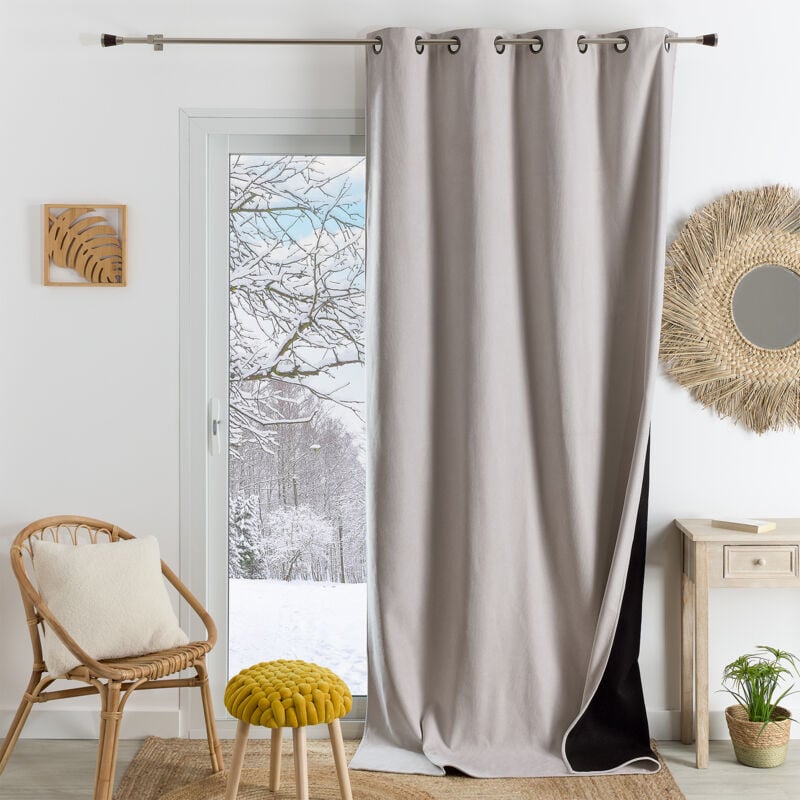 Rideau thermique phonique et semi occultant KONFOR Naturel 140x180 cm