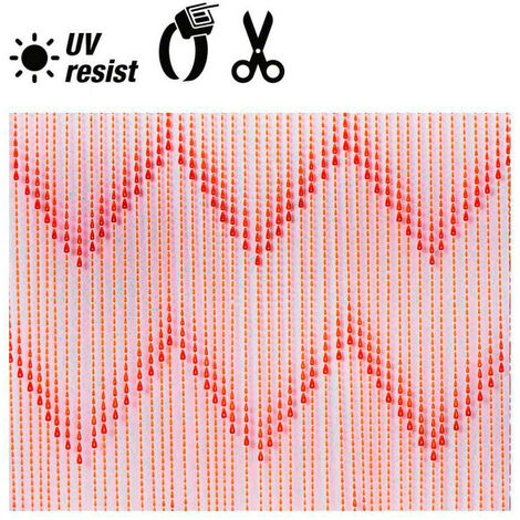 Rideau plastique perles couleur rouges 48 bandes 90x200cm edm