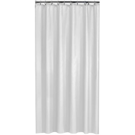 Rideau polyester Blanc Sealskin sans anneaux - 180 x 200